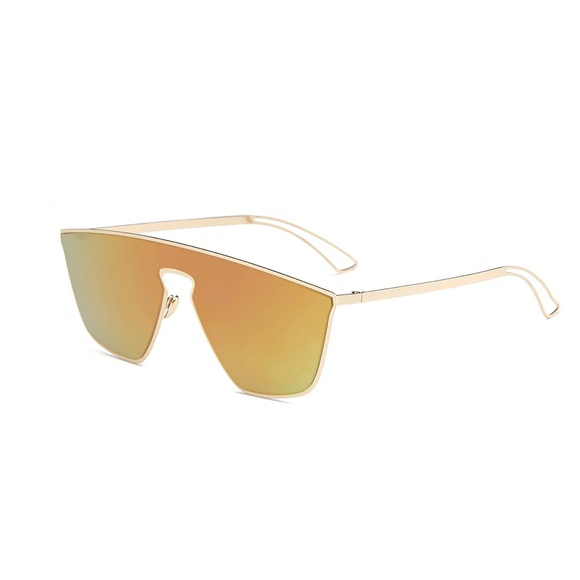 Flat Metal Mirrored Sunglasses - Picture 4 of 6